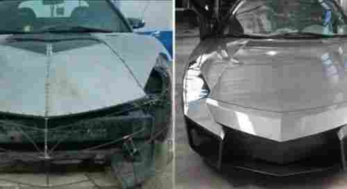 Mitsubishi marka arabasını Lamborghini’ye dönüştürdü